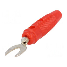 Mufă Furcă Roșie 500VDC 10A 59.2mm 2.5mm2 PVC | Electronic-mag.ro | Componente Electronice