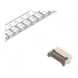 Conector FFC/FPC Orizontal 12 Pini ZIF | Electronic-mag.ro | Componente Electronice