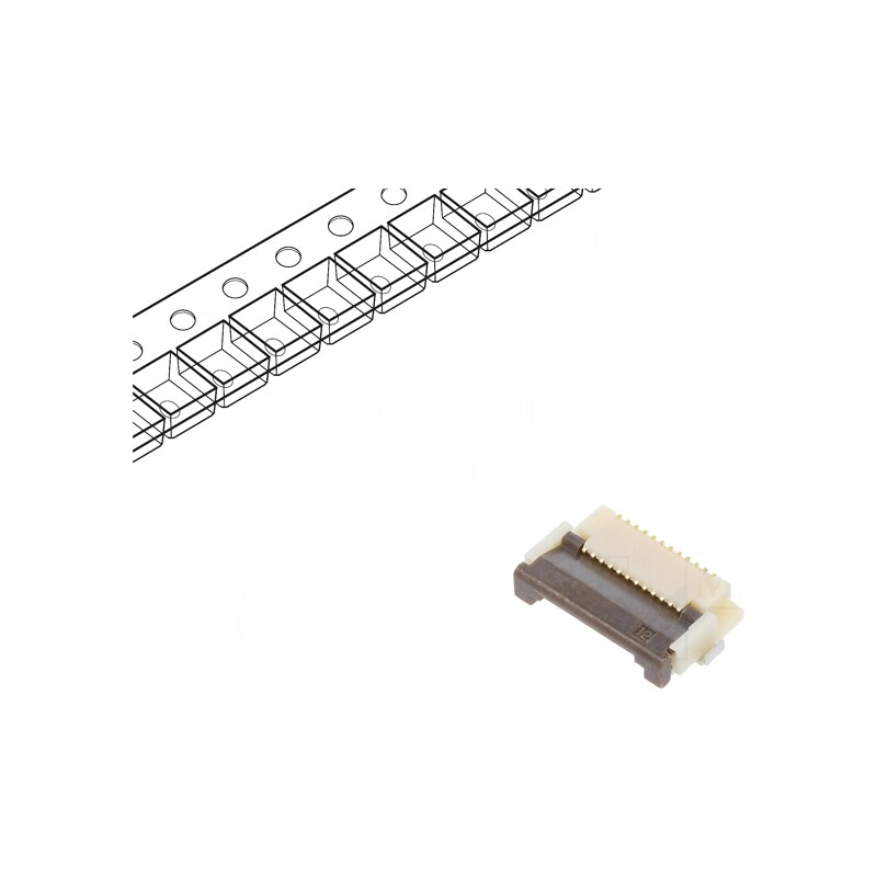 Conector FFC/FPC Orizontal 12 Pini ZIF | Electronic-mag.ro | Componente Electronice
