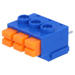 Regletă de conexiuni PCB 90° 5mm 3 piste 8A 300V | Electronic-mag.ro | Componente Electronice