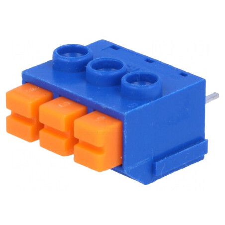 Regletă de conexiuni PCB 90° 5mm 3 piste 8A 300V | Electronic-mag.ro | Componente Electronice