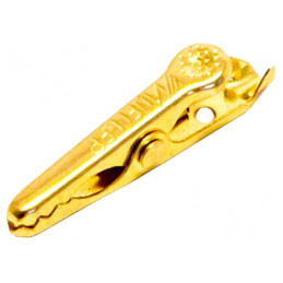 Bornă crocodil aurită 5A prindere max. 4.8mm | Electronic-mag.ro | Componente Electronice