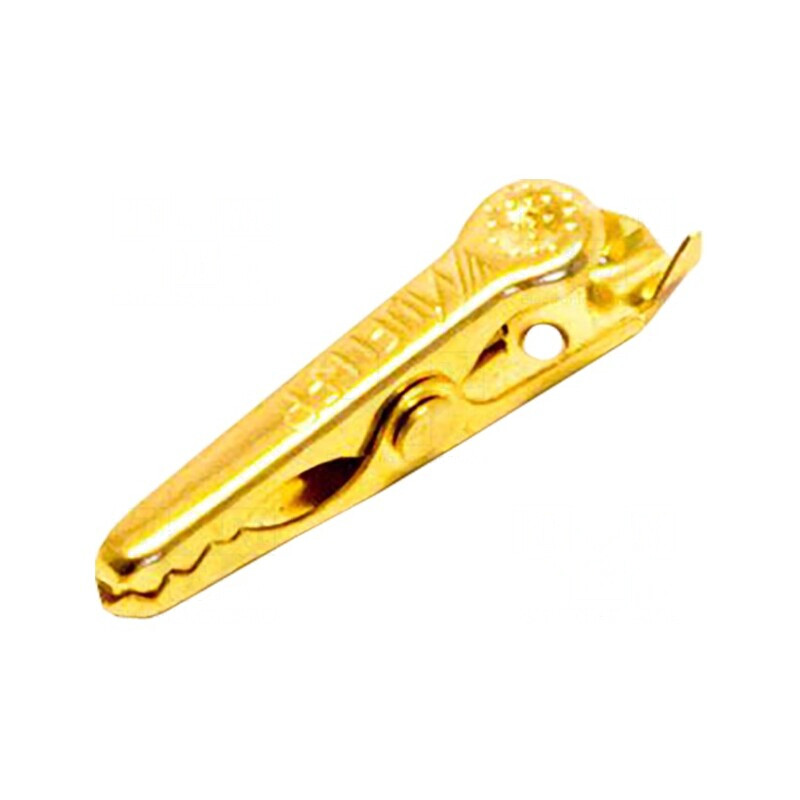 Bornă crocodil aurită 5A prindere max. 4.8mm | Electronic-mag.ro | Componente Electronice