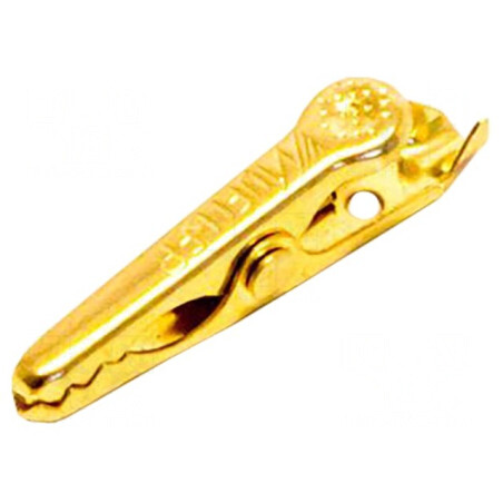 Bornă crocodil aurită 5A prindere max. 4.8mm | Electronic-mag.ro | Componente Electronice