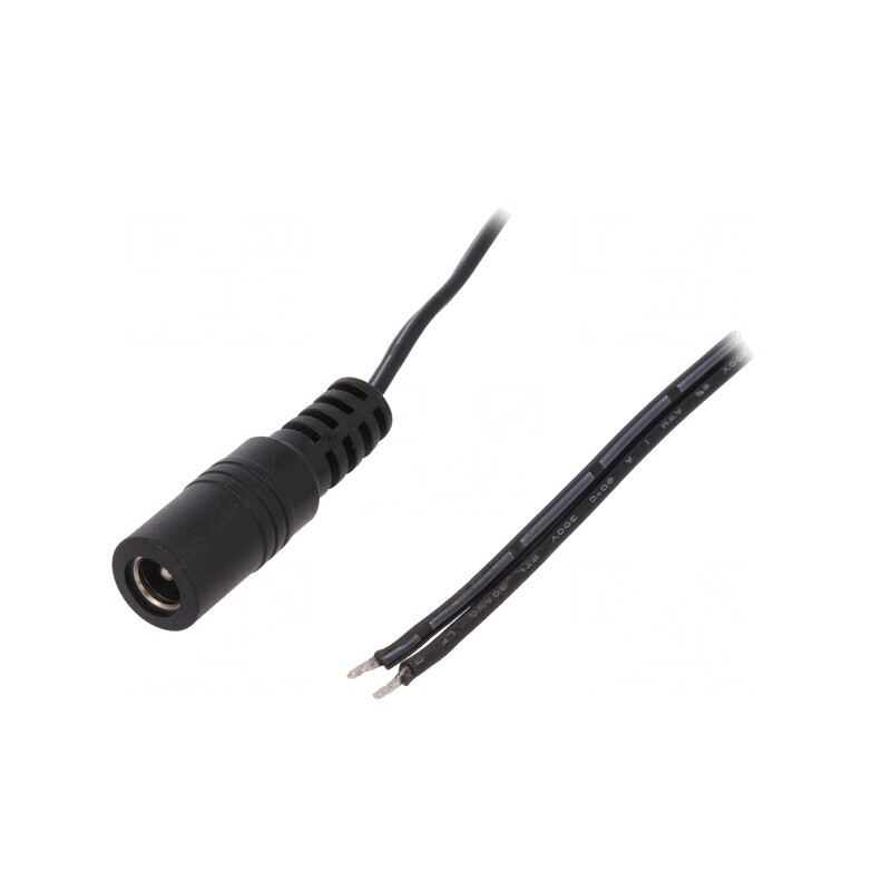 Cablu Alimentare DC 5,5/2,1mm 0,23m Negru | Electronic-mag.ro | Componente Electronice
