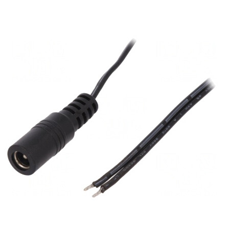 Cablu Alimentare DC 5,5/2,1mm 0,23m Negru | Electronic-mag.ro | Componente Electronice