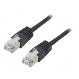 Patch cord F/UTP Cat5e ecranat 0,5m negru | Electronic-mag.ro | Componente Electronice