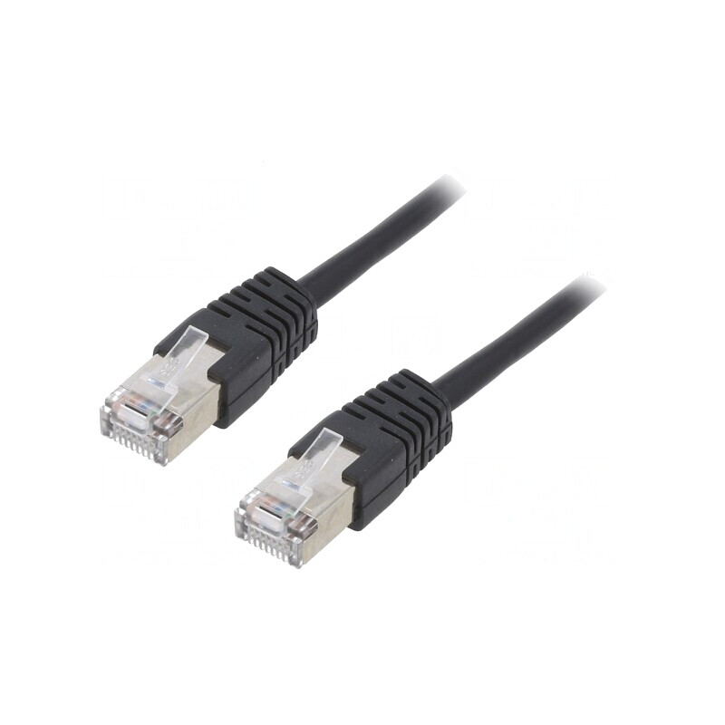 Patch cord F/UTP Cat5e ecranat 0,5m negru | Electronic-mag.ro | Componente Electronice
