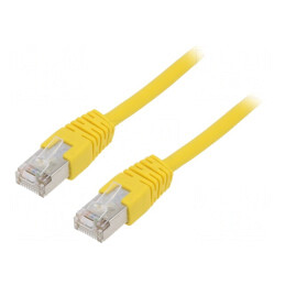 Patch cord F/UTP Cat 5e galben 0.5m ecranat