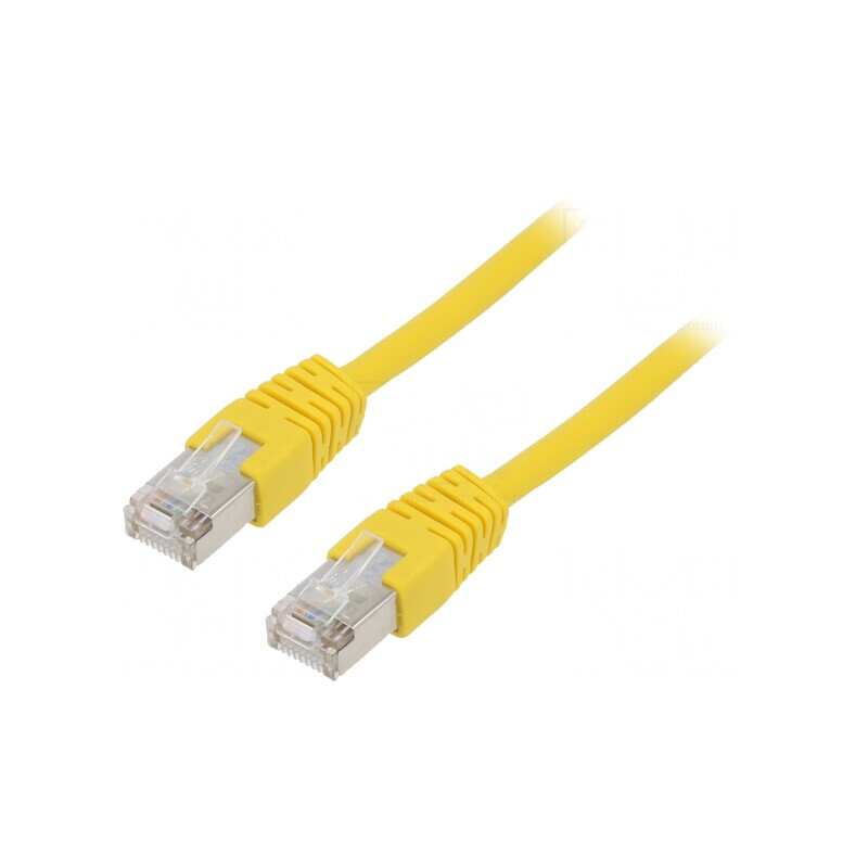 Patch cord F/UTP Cat 5e galben 0.5m ecranat | Electronic-mag.ro | Componente Electronice