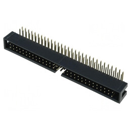 Soclu IDC Tată 60 PIN 90° THT Aurit 2,54mm Negru | Electronic-mag.ro | Componente Electronice