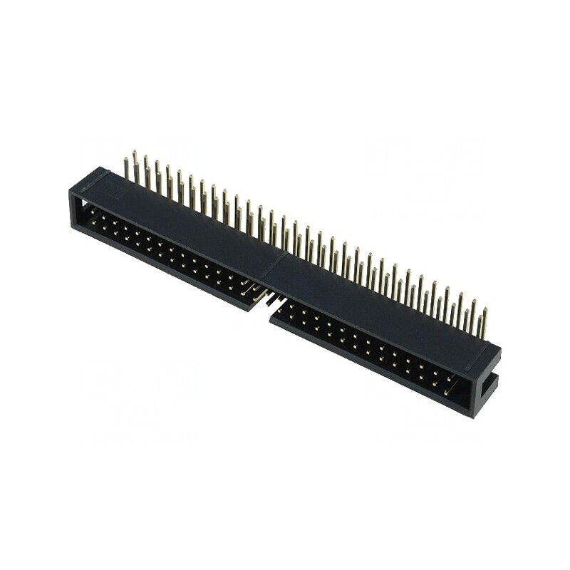 Soclu IDC Tată 60 PIN 90° THT Aurit 2,54mm Negru | Electronic-mag.ro | Componente Electronice