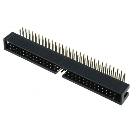 Soclu IDC Tată 60 PIN 90° THT Aurit 2,54mm Negru | Electronic-mag.ro | Componente Electronice