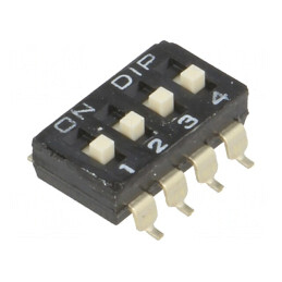 Comutator DIP-SWITCH 4 Secțiuni SMT ON-OFF 0,1A 50VDC | Electronic-mag.ro | Componente Electronice