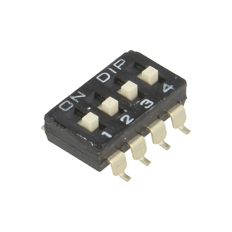 Comutator DIP-SWITCH 4 Secțiuni SMT ON-OFF 0,1A 50VDC | Electronic-mag.ro | Componente Electronice Comutator DIP-SWITCH 4 Secțiuni SMT ON-OFF 0,1A 50VDC | Electronic-mag.ro | Componente Electronice