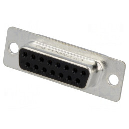 Mufă D-Sub 15 PIN Mamă pe Cablu pentru Lipire | Electronic-mag.ro | Componente Electronice
