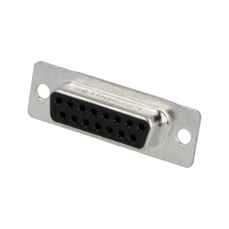 Mufă D-Sub 15 PIN Mamă pe Cablu pentru Lipire | Electronic-mag.ro | Componente Electronice