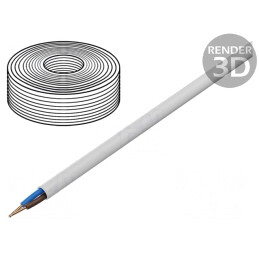 Cablu Electric Rotund Cupru 2x1mm² 100m Alb | Electronic-mag.ro | Componente Electronice