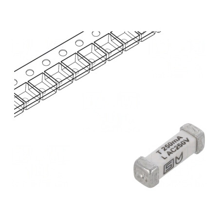 Siguranță Întârziere 250mA 250VAC 125VDC SMD Cupru | Electronic-mag.ro | Componente Electronice