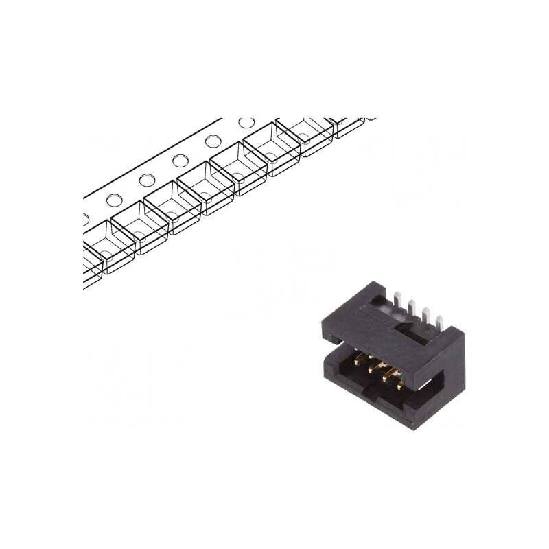 Soclu pini 8 pini verticali 1,27mm Minitek127® | Electronic-mag.ro | Componente Electronice