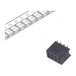 Soclu pini 8 verticale 1,27mm Minitek127® mamă | Electronic-mag.ro | Componente Electronice