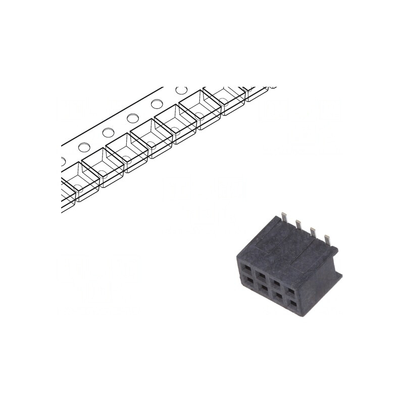 Soclu pini 8 verticale 1,27mm Minitek127® mamă | Electronic-mag.ro | Componente Electronice