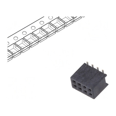 Soclu pini 8 verticale 1,27mm Minitek127® mamă | Electronic-mag.ro | Componente Electronice