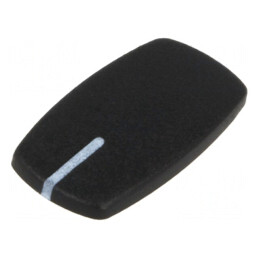 Capac Negru ABS cu Indicator Alb Oval | Electronic-mag.ro | Componente Electronice