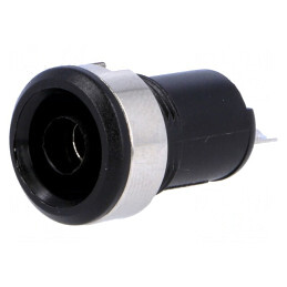 Soclu Banană 4mm 10A 60VDC Negru Izolat | Electronic-mag.ro | Componente Electronice
