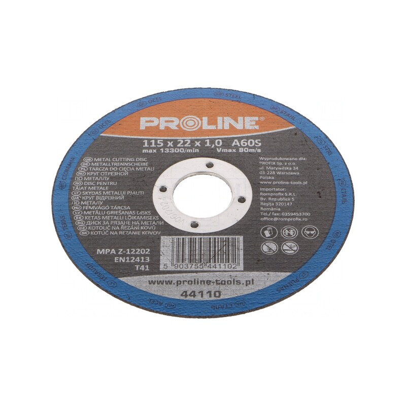 Disc de tăiere oțel 115mm 1mm 22mm | Electronic-mag.ro | Componente Electronice
