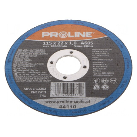 Disc de tăiere oțel 115mm 1mm 22mm | Electronic-mag.ro | Componente Electronice