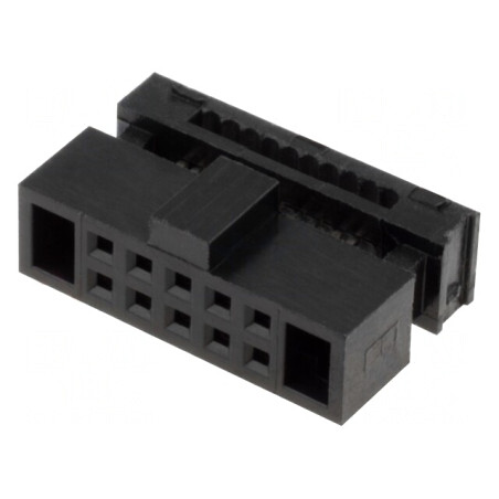 Mufă IDC Mamă 10 Pin pentru Cablu Bandă 0.635mm Aurită | Electronic-mag.ro | Componente Electronice