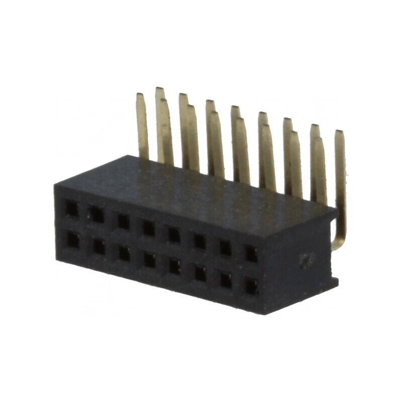 Soclu pini mamă 16 pini 90° 1,27mm THT 2x8 | Electronic-mag.ro | Componente Electronice