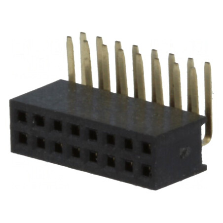 Soclu pini mamă 16 pini 90° 1,27mm THT 2x8 | Electronic-mag.ro | Componente Electronice