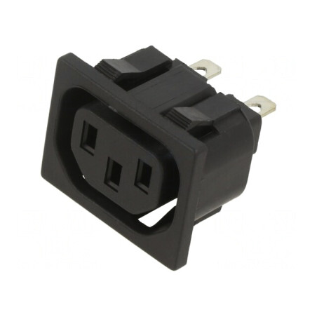 Conector Alimentare AC Soclu Mamă 10A 250V | Electronic-mag.ro | Componente Electronice