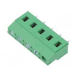 Regletă de conexiuni PCB 90° 7,5mm 5 piste 16A | Electronic-mag.ro | Componente Electronice