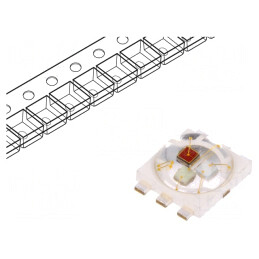 LED RGB 140° 150mA 455-460nm 525-535nm 620-630nm