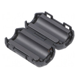 Ferită pe cablu rotund neagră 35mm 28mm 9mm două piese | Electronic-mag.ro | Componente Electronice