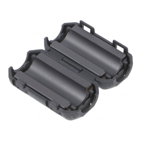 Ferită pe cablu rotund neagră 35mm 28mm 9mm două piese | Electronic-mag.ro | Componente Electronice