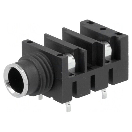 Soclu Jack 6,3mm Mamă 90° Cositorit | Electronic-mag.ro | Componente Electronice