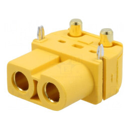 Conector Alimentare DC XT60 Mamă pentru PCB THT Galben | Electronic-mag.ro | Componente Electronice