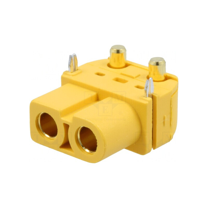 Conector Alimentare DC XT60 Mamă pentru PCB THT Galben | Electronic-mag.ro | Componente Electronice Conector Alimentare DC XT60 Mamă pentru PCB THT Galben | Electronic-mag.ro | Componente Electronice