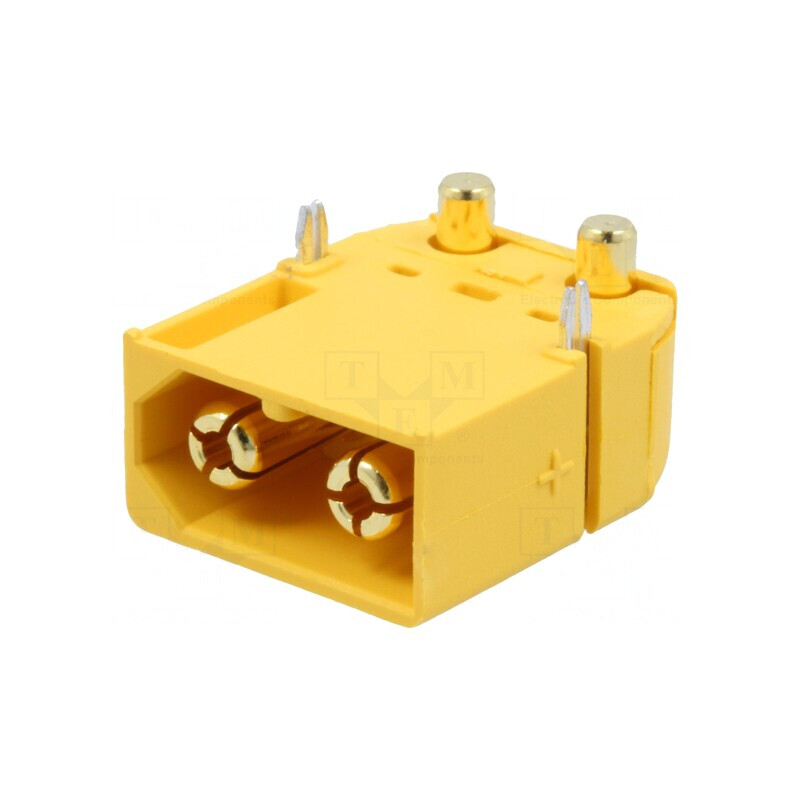 Soclu alimentare DC XT60 pentru PCB galben | Electronic-mag.ro | Componente Electronice