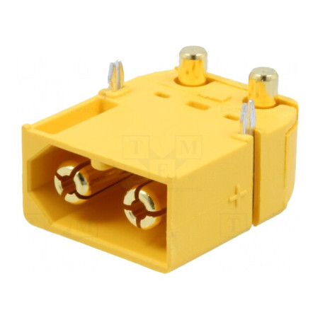Soclu alimentare DC XT60 pentru PCB galben | Electronic-mag.ro | Componente Electronice