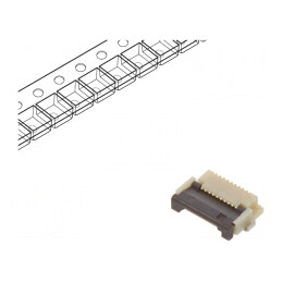 Conector FFC/FPC Orizontal 10 Pini ZIF | Electronic-mag.ro | Componente Electronice