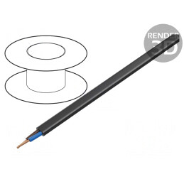 Cablu Electric Plat 2x1mm2 Negru 300V | Electronic-mag.ro | Componente Electronice
