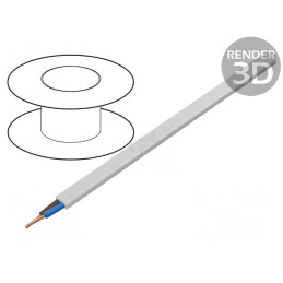 Cablu Electric PVC Alb 2x1mm2 100m | Electronic-mag.ro | Componente Electronice