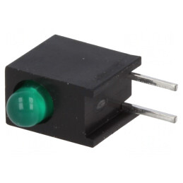 LED 3mm Verde 1 Diode 10mA 60° 1.5-2.7V 1mcd | Electronic-mag.ro | Componente Electronice