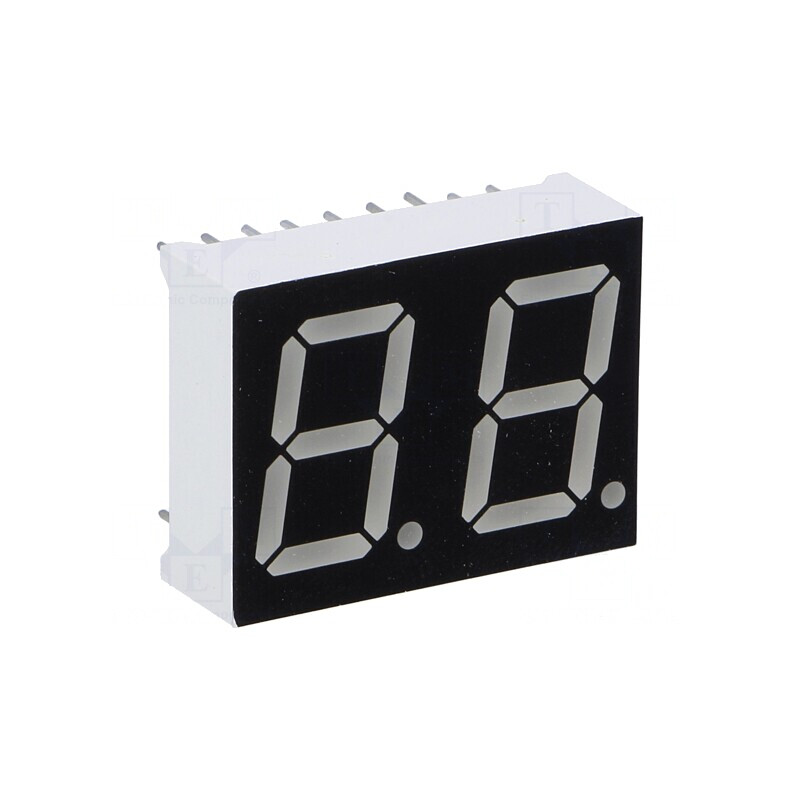 Afișaj LED 7 Segmente 14.2mm Roșu 2 Digits | Electronic-mag.ro | Componente Electronice