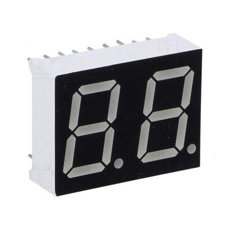 Afișaj LED 7 Segmente 14.2mm Roșu 2 Digits | Electronic-mag.ro | Componente Electronice